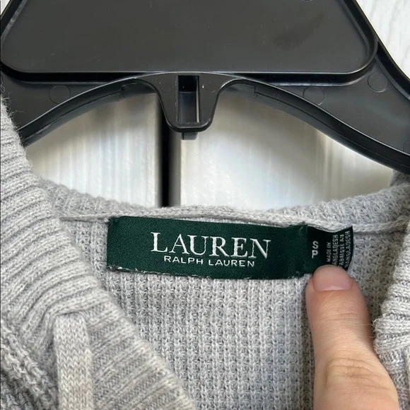 Ralph Lauren Gray Knit Pullover Hoodie - Picture 2 of 6